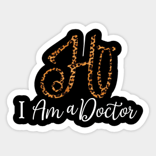 Hi, I'm a Doctor Leopard Print Sticker